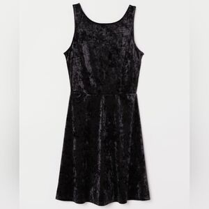H&M Divided Black Crushed Velvet Dress Size M